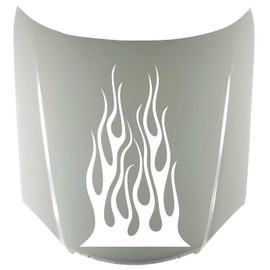 Tribal Flame Fire Car Decals Hood Decal Vinyl Sticker Auto Graphic Kit Aftermarket HF13 29" W x 36" T White