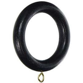 Bulk Hardware BH05963 Wood Curtain Pole Rings With Screw Eye Inside Dia. 19 mm (1.15/16 Inch) Dia. 70 mm (2.3/4 inch, Black (Pack of 10)