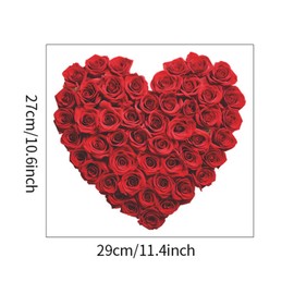 Dzrige Heart Toilet Sticker Red Heart Rose Flowers Toilet Decal Love Heart Toilet Cover Sticker for Valentines Day Party Restroom Bathroome Door Wall Home Decor