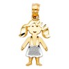 14k Two Tone Gold Charm Pendant