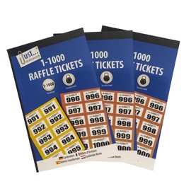 xtralotz Cloakroom Raffle Ticket Books 1-1000 Easy Tear Security Numbered Tickets for Cloakrooms Lucky Draw Tombola Charity Events Prize Draw (4)