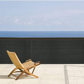 3'x16.4' Balcony Privacy Screen Fenceing,Privacy Fence Cover Windscreen for Deck Patio Pool Apartment Porch,Outdoor Privacy Mesh Fencing Shade Cloth,UV Protection (Black)