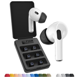 Foam Masters Ultra-Premium Memory Foam Ear Tips for AirPods Pro 1st & 2nd Gen | 3 Pairs | Black Magic Ver 6.0 | Secure | Comfort | Better Noise Cancel | Replacement Buds – Black, Assorted S/M/L