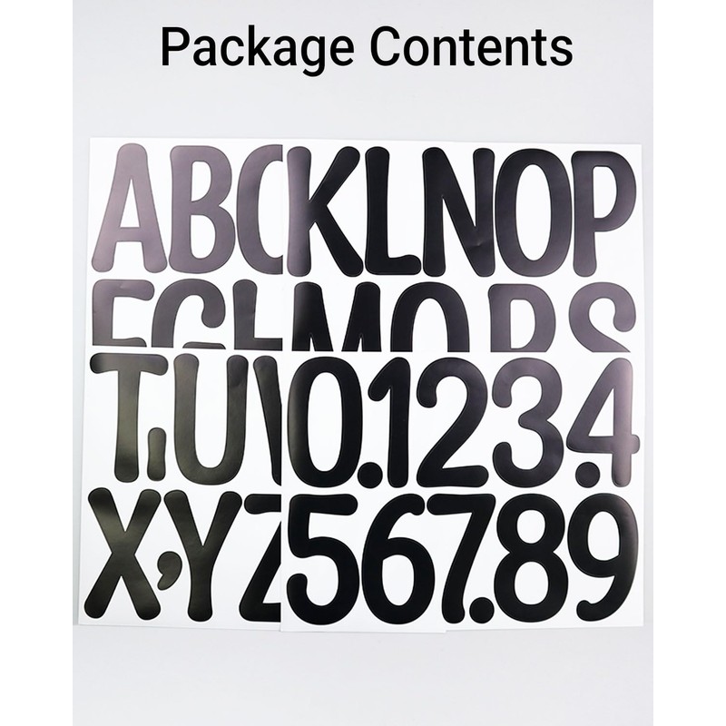 4 Sheets Large Letter Stickers, 4 Inch Waterproof Number Sticker