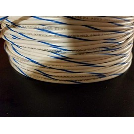 For 16 GAUGE WIRE WHITE W/BLUE STRIPE 50 FT PRIMARY AWG STRANDED COPPER POWER MTW Electrical Wire & Cable