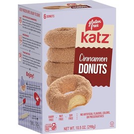 Katz Gluten Free Cinnamon Donuts | Dairy Free, Nut Free, Soy Free, Gluten Free | Kosher (1 Pack of 6 Donuts, 10.5 Ounce)