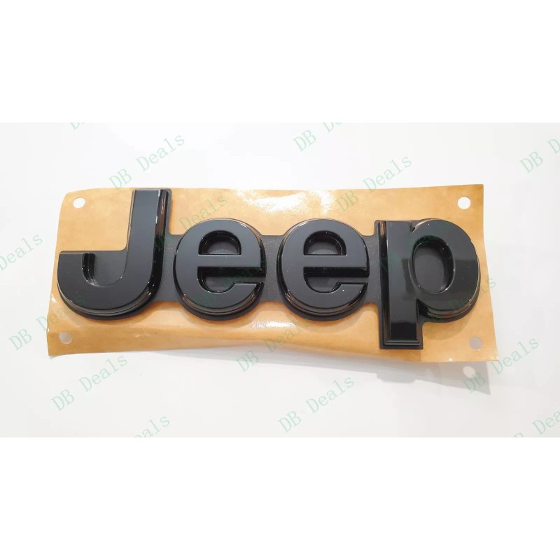 Grand Cherokee 2PC Gloss Black Front Rear Jeep Emblems Badge