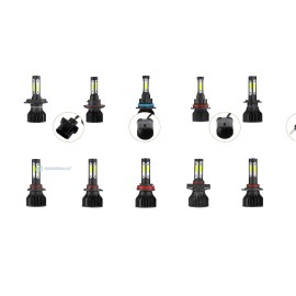 IRONWALLS 4-side 9005 LED Bulbs Headlight High or Low beam Conversion Kit Bright 360000LM