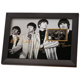 veratwo Classic Beatles Poster Framed Photo Gift 8x6 Inches,with Signed and 1x 35mm Film Display,The Beatles Rock Music Room Decor Gifts for Birthday/Father's Day/Christmas