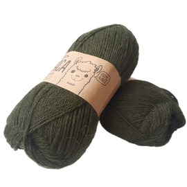 Pure Alpaca Wool Yarn Drops Alpaca, 59 Colors, in 1.8 oz Balls - 183 yds per Ball (7895 Dark Green)