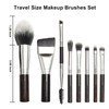 Reise-Make-up-Pinsel-Set, Make-up-Pinsel mit Etui für Foundation, Puder, Concealer, Lidschatten, 8