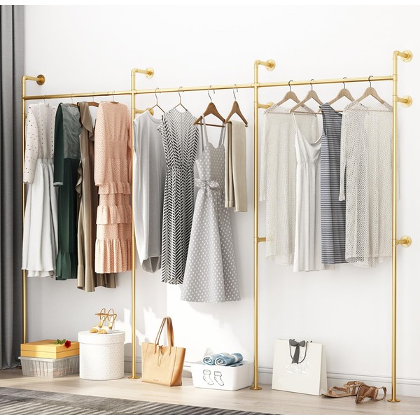 ORSENIGO Industrial Pipe Clothing Rack, Heavy Duty Clothes Rack for