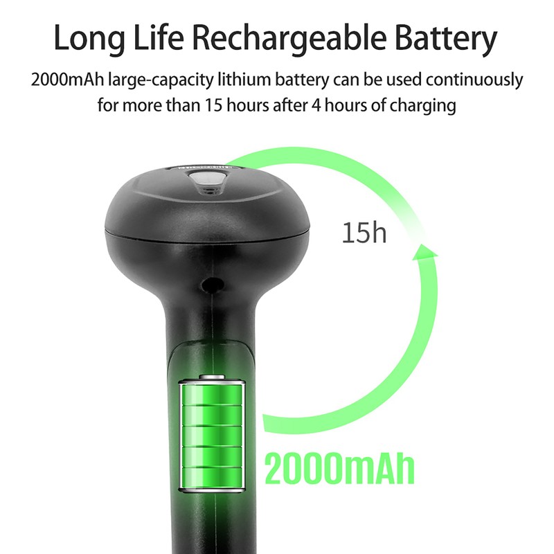 Handheld 1D/2D/QR Barcode Scanner 2.4G Wireless USB Wired Bar Reader