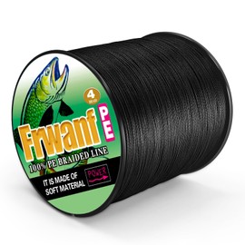 Frwanf Black Braided Fishing Line Colour Never Fade 100 m - 2000 m 6-300 lb Super Strong PE Fishing Line Abrasion Resistant Fishing Wire Zero Stretch