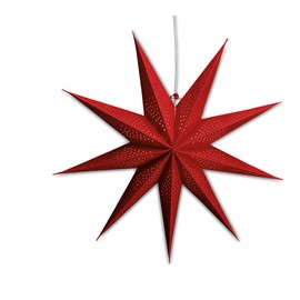 Illuminated 5-Point Star in White - 60 cm Paper Star, Christmas Star including Cable with Switch, 3.5 Metres