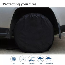 TheSiliconValley 4PCS Waterproof Tire Covers Wheel & Tyre RV Trailer Camper Sun Protector 30"-32"