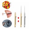 Set of 2 Telescopic Toothpick Holder Titanium Alloy Picnic Toothpick