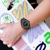 Fashionable Men's Watch, 3D Sketch Art Design with calendar,Silicone Case