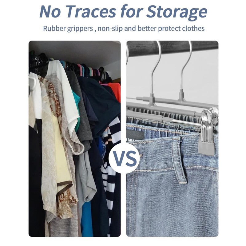 Pack of 10 Clothes Hangers, 30 cm Metal Trouser Hangers,