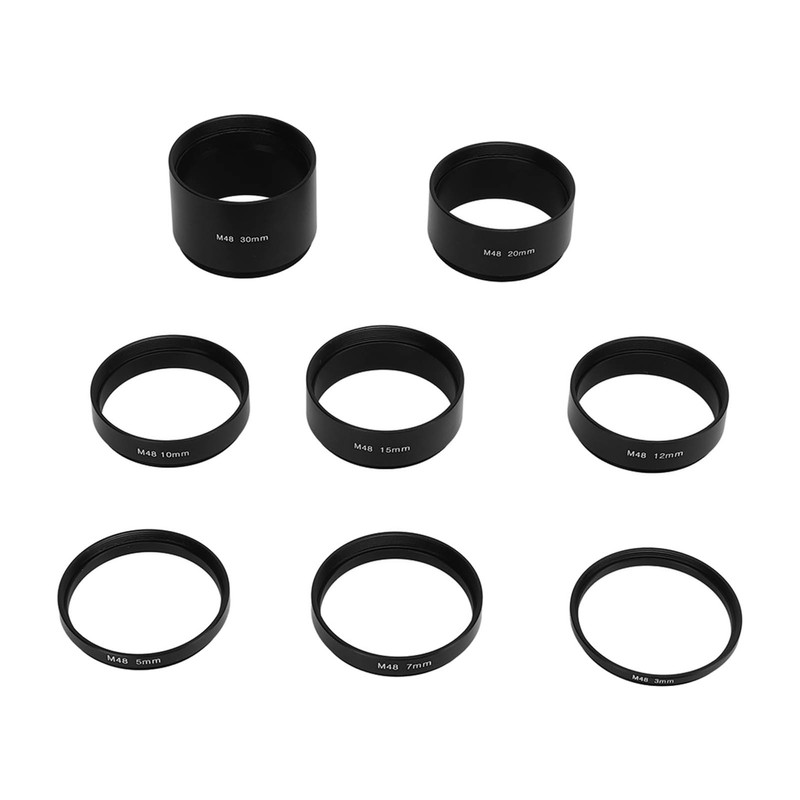 8 PCS M48X0.75 Focal Length Extension Tube Kit 3 5