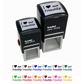 I Love Our Friendship Self-Inking Rubber Stamp Ink Stamper - 1-1/2 Inch Large - Black Ink