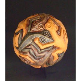 Escher Lizards Geckos Sphere Tessellation Paperweight Orb Parastone ESC06
