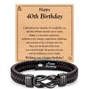 Leyung 40th Birthday Decorations Gifts for Men, Cool Leather Bracelet