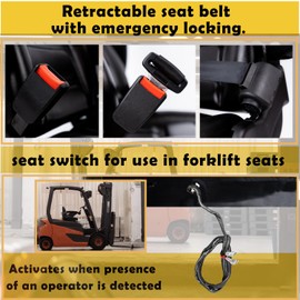 SEATIN Universal Forklift Seat,Tractor Seat,with Micro Switch and Safety Belt,for Tractor,Mower,Skid Loader,Telehandler,Backhoe,Excavator Dozer