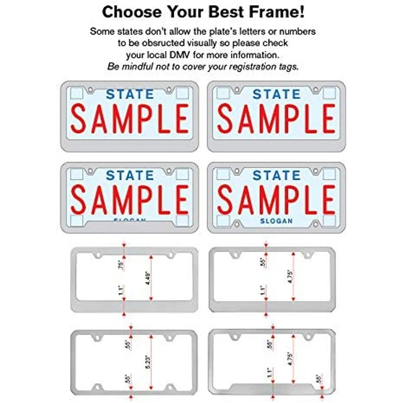 Jeep Rubicon UV Printed Black Plastic License Plate Frame (Blue