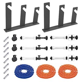 Fotoconic 3 Roller Wall Mounting Manual Background Support System, Including Two(2) Tri-fold Hooks, Six(6) Expand Bars, Three(3) Chains
