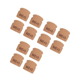 STOBAZA 3sets Bread Shape Heat Insulation Coasters Creative Cork Cup Pads for Home Table Decor and Stylish Tableware for Drinks and Dining 4pcs*3