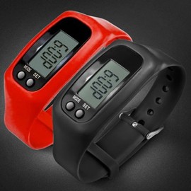 [123Market] Smart Pedometer Sports Watch / Calorie & Step Counter for Diet Sports Watch 03) Pedometer Watch - Orange 3ea