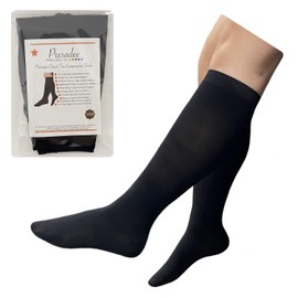 Presadee Sheer Premium 15-20 mmHg Moderate Compression Leg Closed Toe Socks (Black, numeric_1)