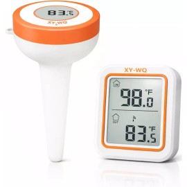 XY 실내 모니터가 있는 XY-WQ 무선 수영장 온도계 IPX8 방수 부유식 디지털 물 최대 500피트 범위 스파 온수 Wireless Pool Thermometer XY-WQ with Indoor Monitor IPX8 Waterproof Floating Digital Water Max 500ft Range for Spa Hot Tub