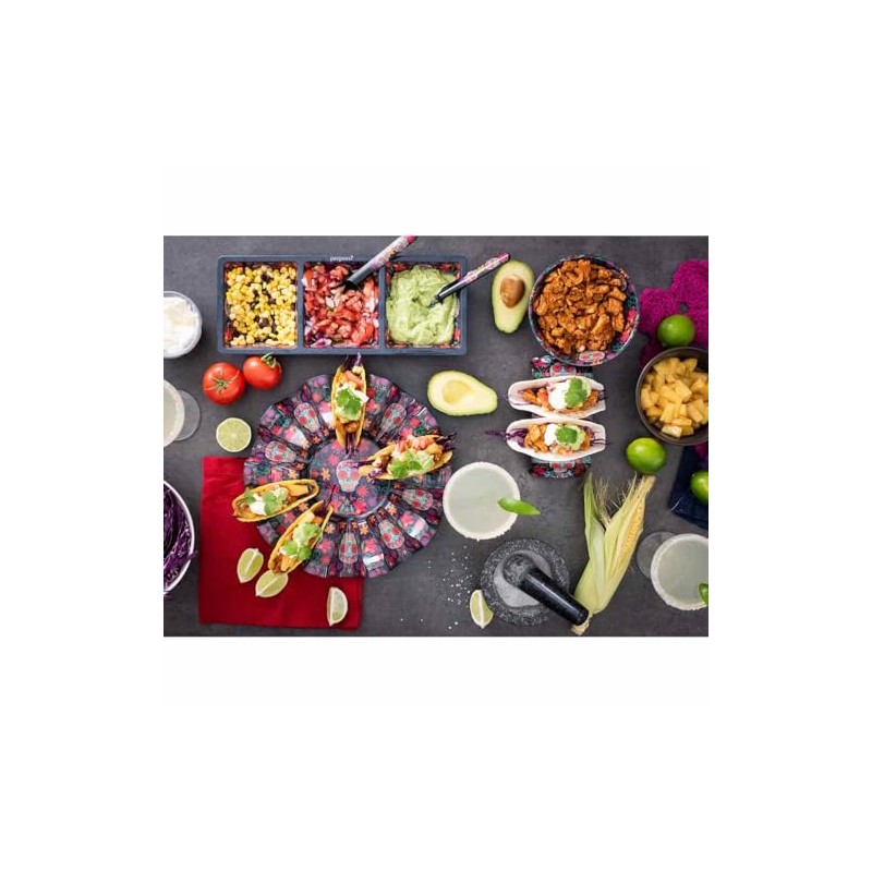 Prepara Day of The Dead Taco Carousel, Black