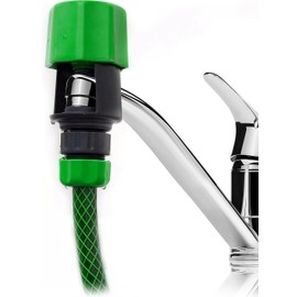 Universal Kitchen Tap to Garden Hose Connector, Indoor Outdoor Mixer Tap Adapter, Green
