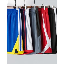 Liberty Imports 5 Pack Men's Quick Dry Athletic Basketball Shorts 9" Inseam with Pockets, Activewear for Workout Gym Running (Set 3, Medium)