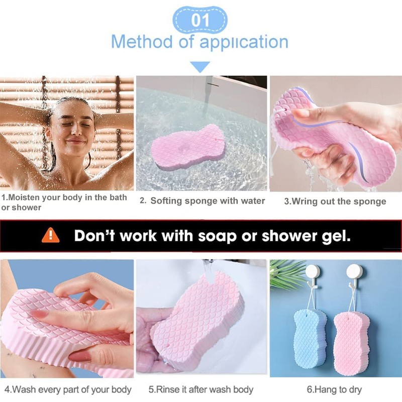 Ultra Soft Bath Sponge, Soft Exfoliating Bath Sponge, Spa Scrub
