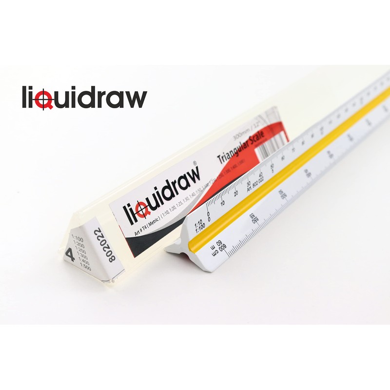 Liquidraw Set Square Triangular Scale Ruler 30cm Geometry Set of