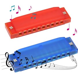 OctBird 2 Pcs Harmonica 10 Hole 20 Tunes Diatonic Harmonica with Storage Bag Suitable for Beginners Homophonic Harmonica, Children’s Gifts, Students Wind Instruments