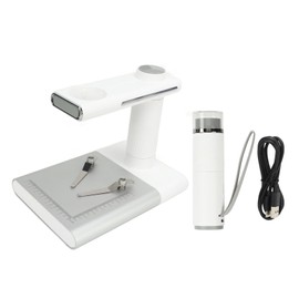 Wireless Digital Microscope 50‑1000X Magnification HD 2MP WiFi USB Microscopes Camera with 8 Adjustable LED and Stand White