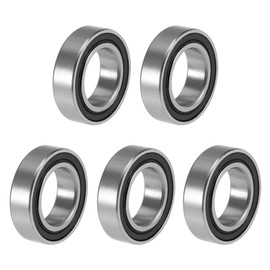 sourcing map 15267-2RS Deep Groove Ball Bearings 15mm x 26mm x 7mm Double Sealed Chrome Steel P0(ABEC1) 5pcs