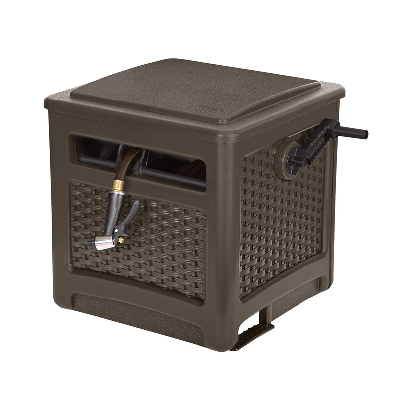 Suncast Outdoor Resin Wicker 225' Hose Hideaway, Java