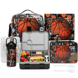 Oruiji Bento Box for Kids with Lunch Bag Boys Lunch Boxes for School with Ice Pack,Stainless Steel Water Bottle Set Utensils Set Food Container for School Boys Kids