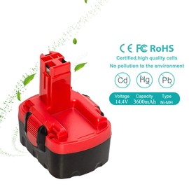 2pack 3.6Ah 14.4 Volt NI-MH Replace for Bosch Battery, BAT140 Battery for Bosch BAT038 BAT041 BAT159 2607335685 2607335264 2607335275 2607335276 2607335432 2607335465 2607335528 2607335533