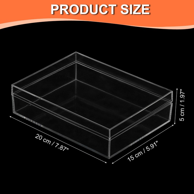 PATIKIL Acrylic Box with Lid 7.87" x 5.91" x 1.97",