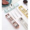 Cutlery, Chopsticks, Spoon, Fork, Storage Case, 4-piece Set, 18-8 Stainless
