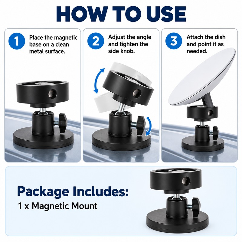 Magnetic Mount for Starlink Mini Antenna – Adjustable Angle Base