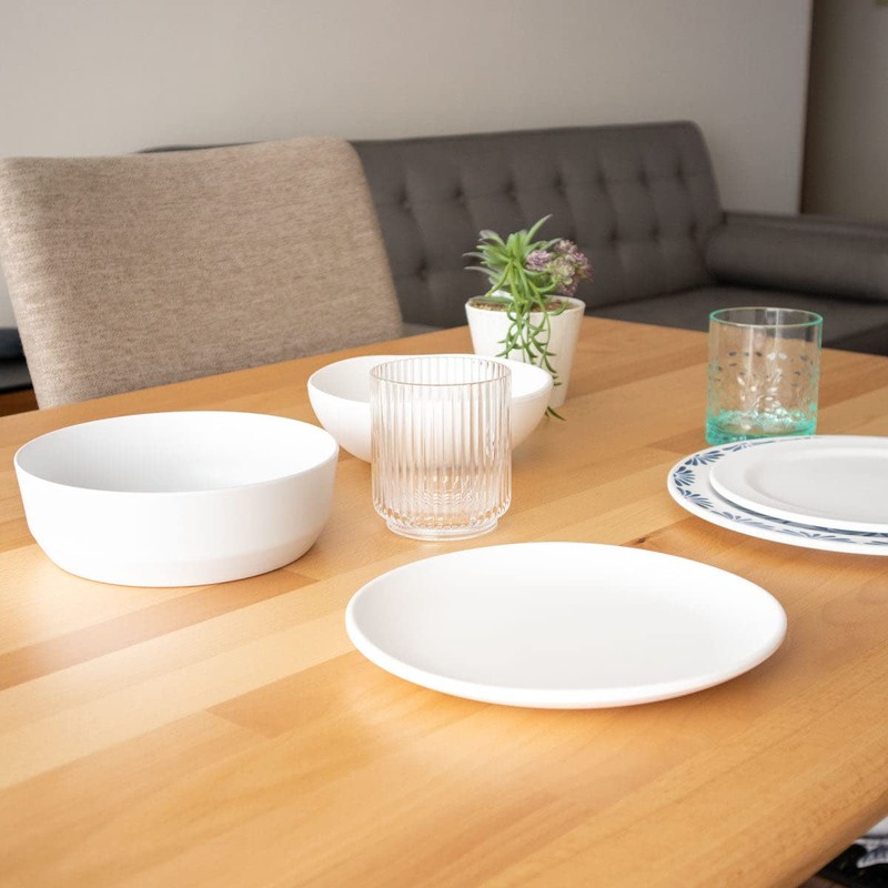Tarhong DN23986675 Edge Matte White Salad Plate, 8.3 inches (21