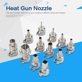 Aramox Heat Gun Nozzle, 12 Pieces Heat Gun Nozzle Kit for 850 Hot Air Soldering Station Repair Tool Accessories